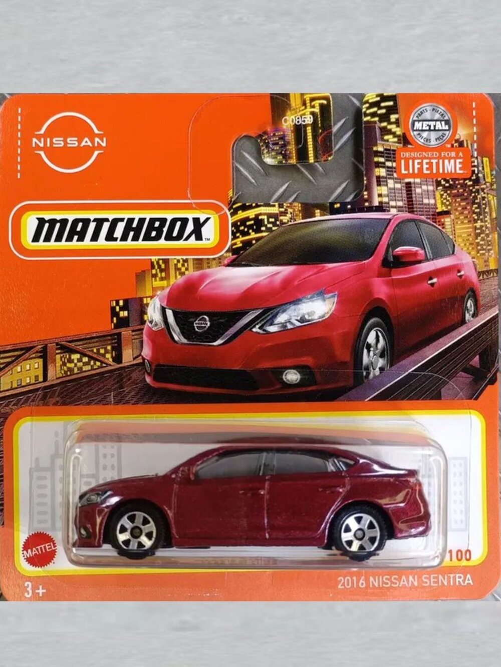 Matchbox 2016 Nissan Sentra Short Card RED